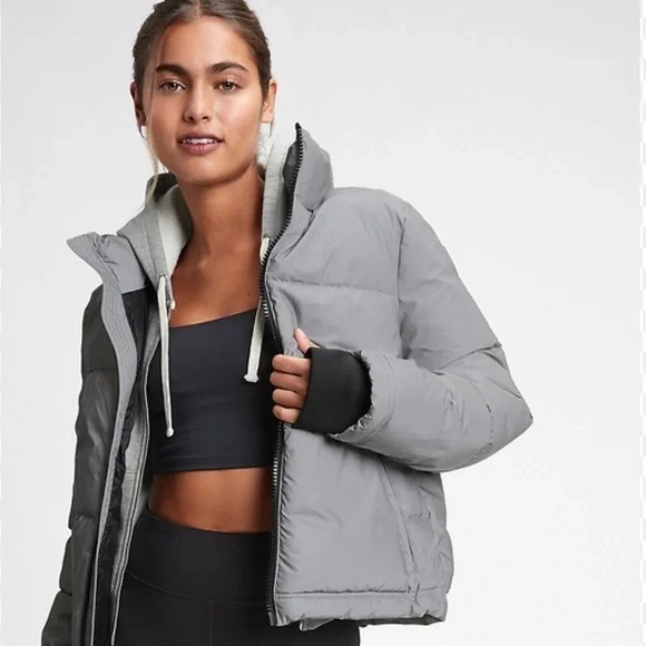 Reflective cropped puffer jacket - Picture 3 of 7